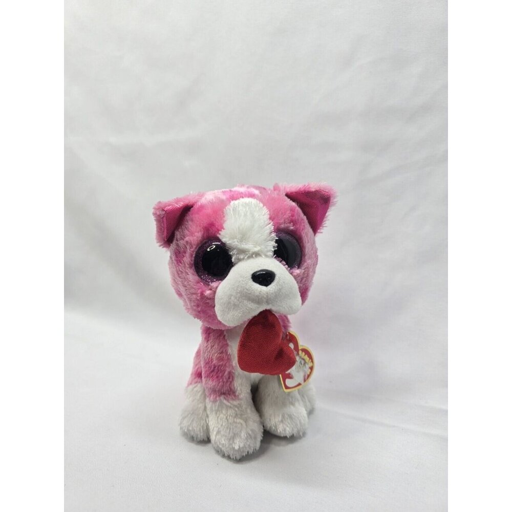Ty Beanie Boo “Romeo” the Pink Dog Holding Heart (6 inch) Vintage Beanies - Picture 1 of 12